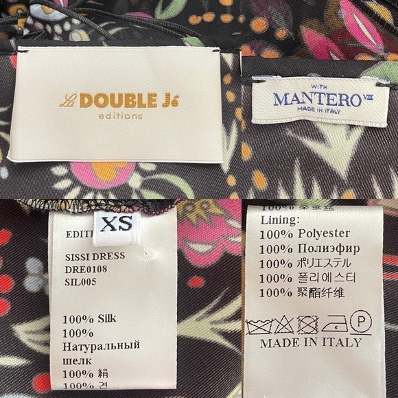 La DoubleJ Sissi Tiered Ruffle Midi Dress Babe in Silk Chiffon XS - Picture 13 of 17